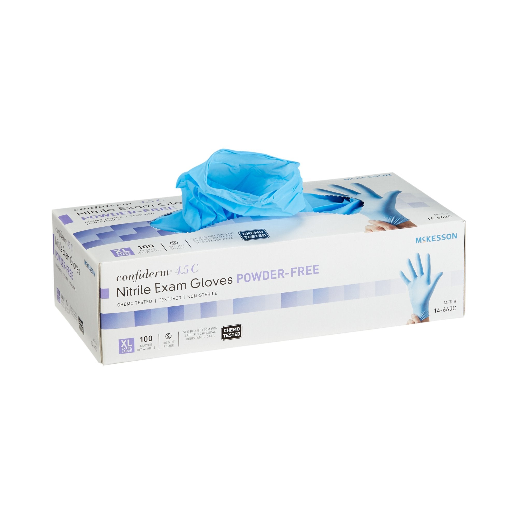 Flexam® Nitrile Extended Cuff Length Exam Glove, Large, Blue