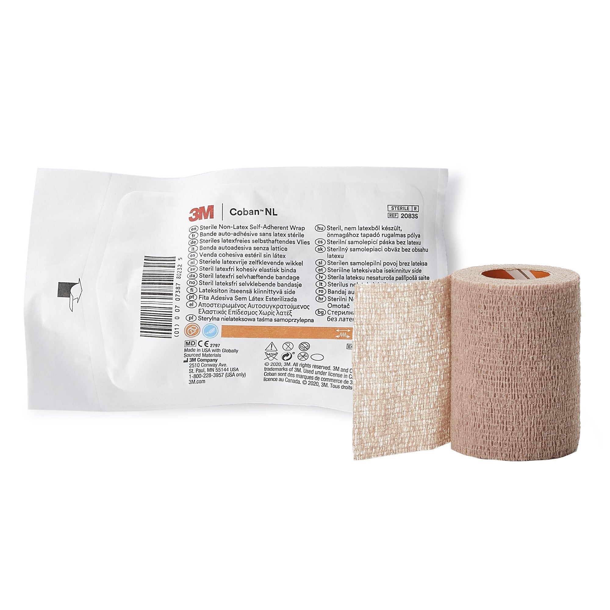 3M™ Coban™ Self-adherent Closure Cohesive Bandage, 3 Inch x 5 Yard, Tan