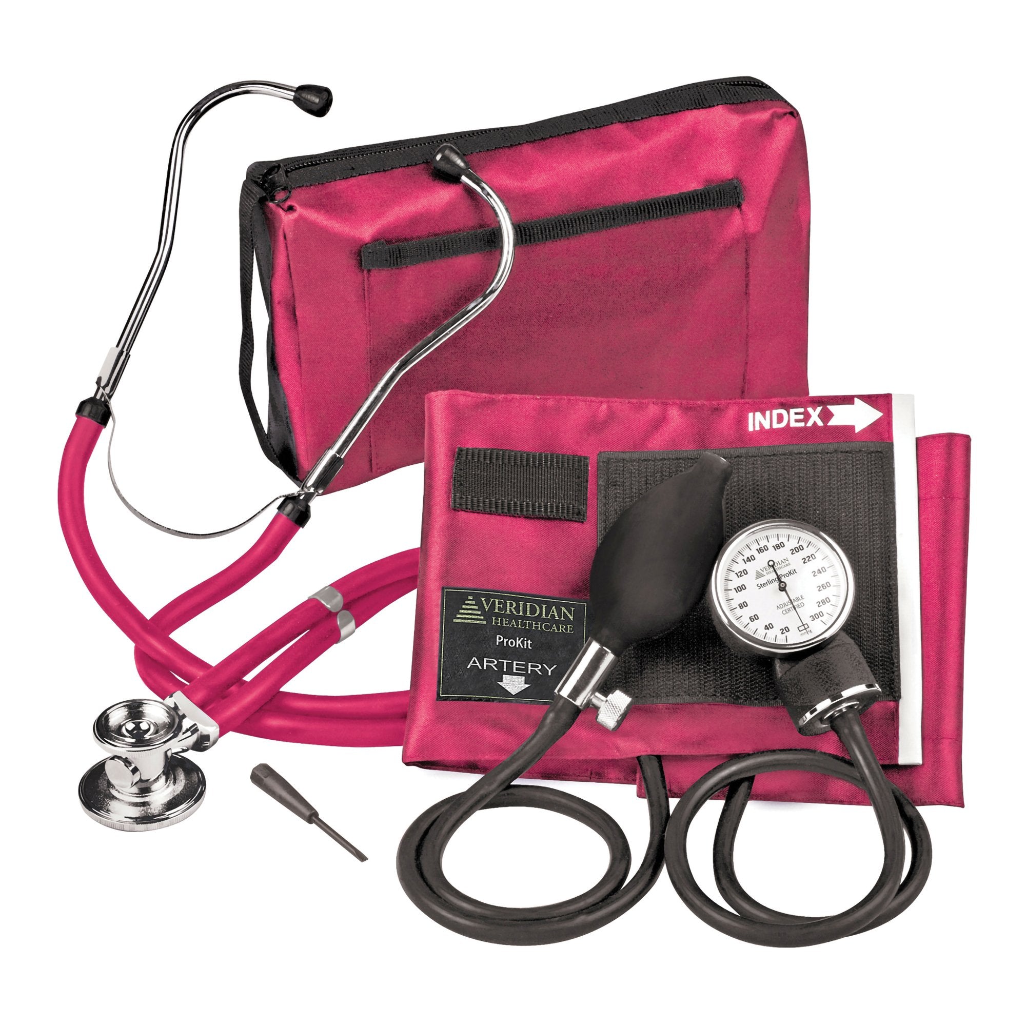 Sterling Series ProKit™ Aneroid Sphygmomanometer with Stethoscope, Black