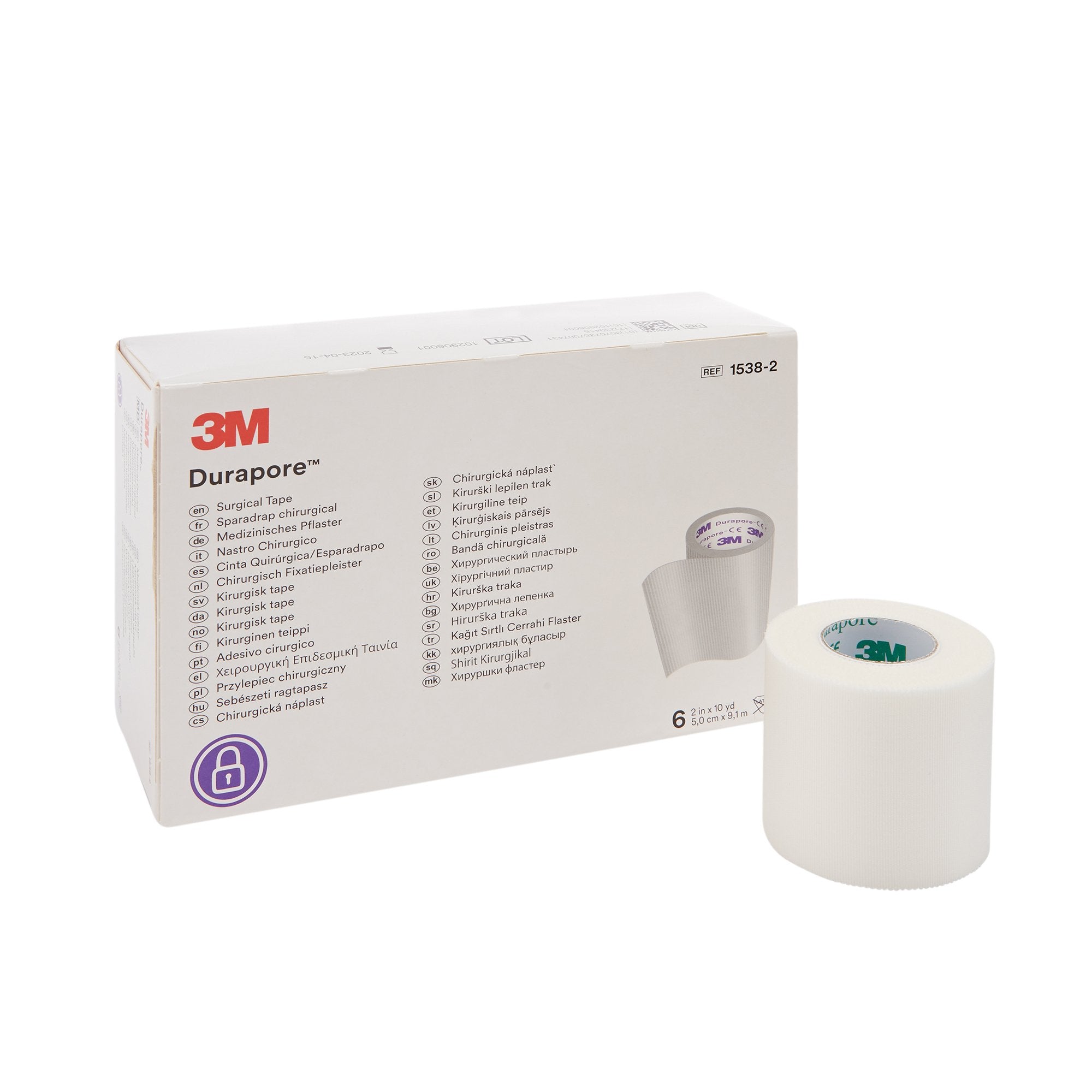 3M™ Durapore™ Silk-Like Cloth Medical Tape, 1/2 Inch x 10 Yard, White