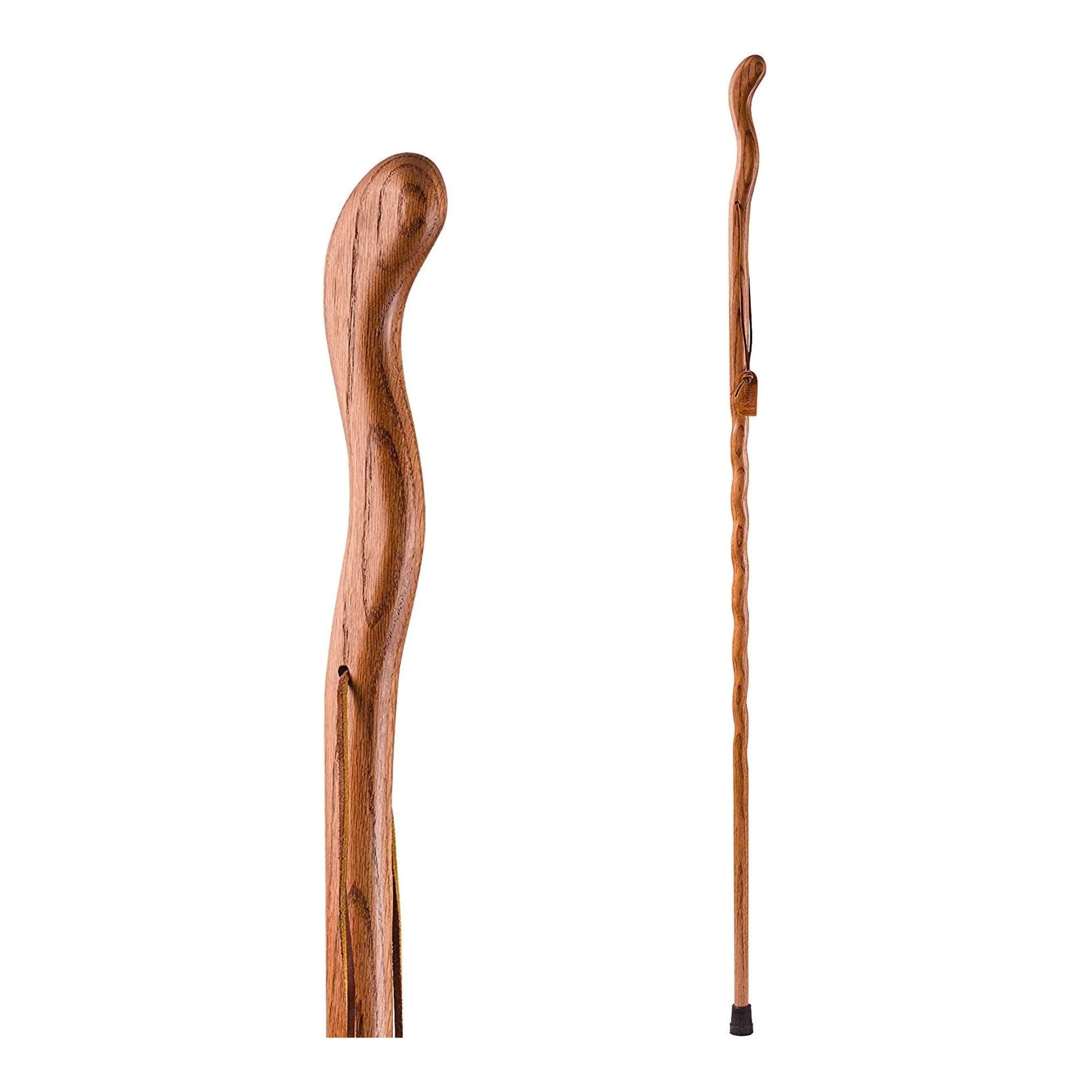 Brazos™ Twisted Oak Ergonomic Fitness Handcrafted Walking Stick, 55-Inch, Red