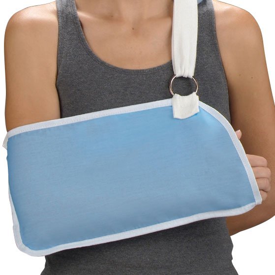 ProCare® Deep Pocket Economy Blue / White Polyester / Cotton Arm Sling, Medium