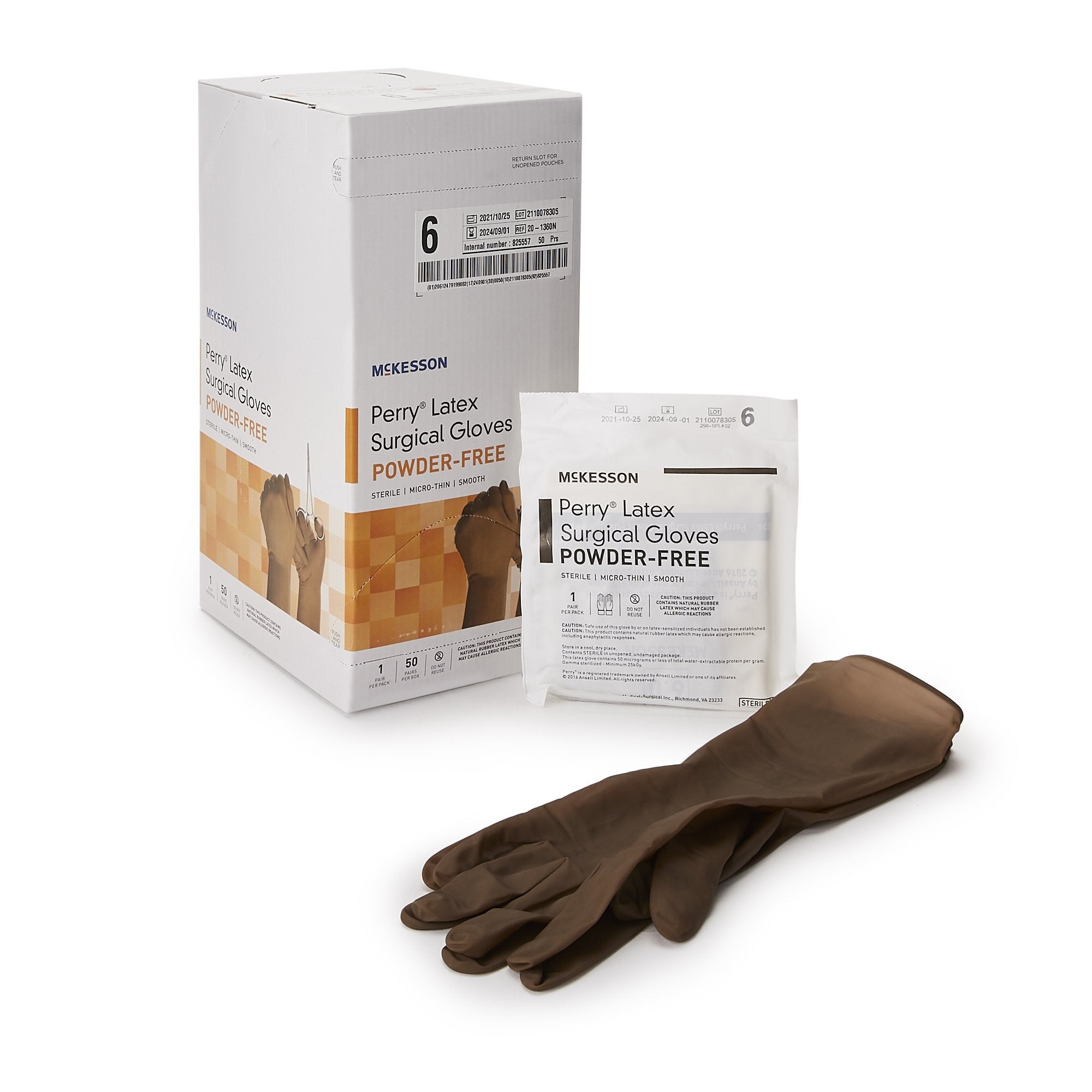 Biogel® PI OrthoPro® Polyisoprene Surgical Glove, Size 6.5, Brown