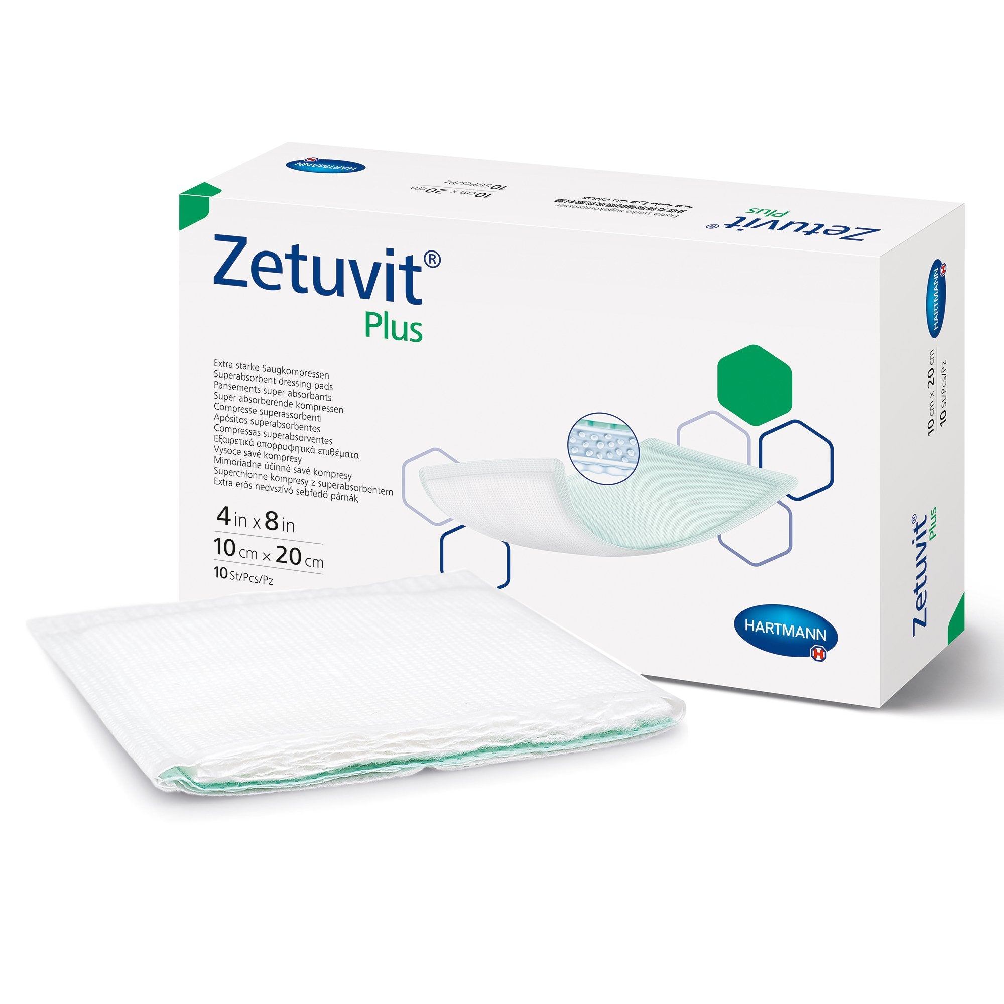 Zetuvit® Plus Silicone Border Super Absorbent Dressing, 7 x 7 Inch